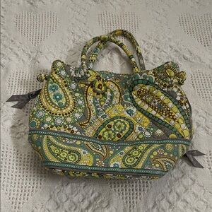 Vera Bradley Yellow and Green Paisley Clutch